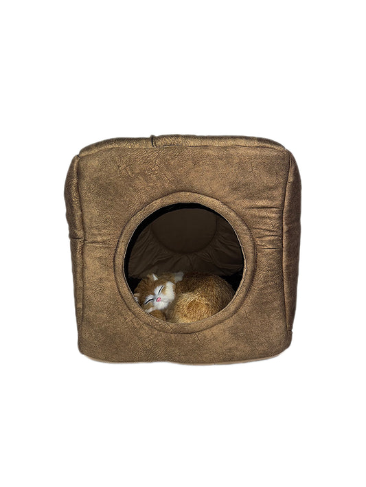 Katzenhöhle als Bett & Sessel in Braun