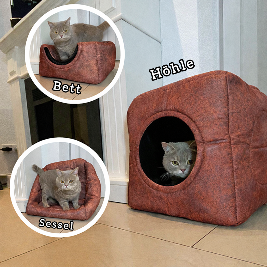 3-in-1 Katzenhöhle als Bett & Sessel 😺