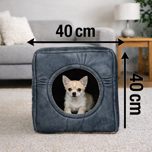 3-in-1 Hundehöhle - Bett & Sessel (Dunkelgrau)