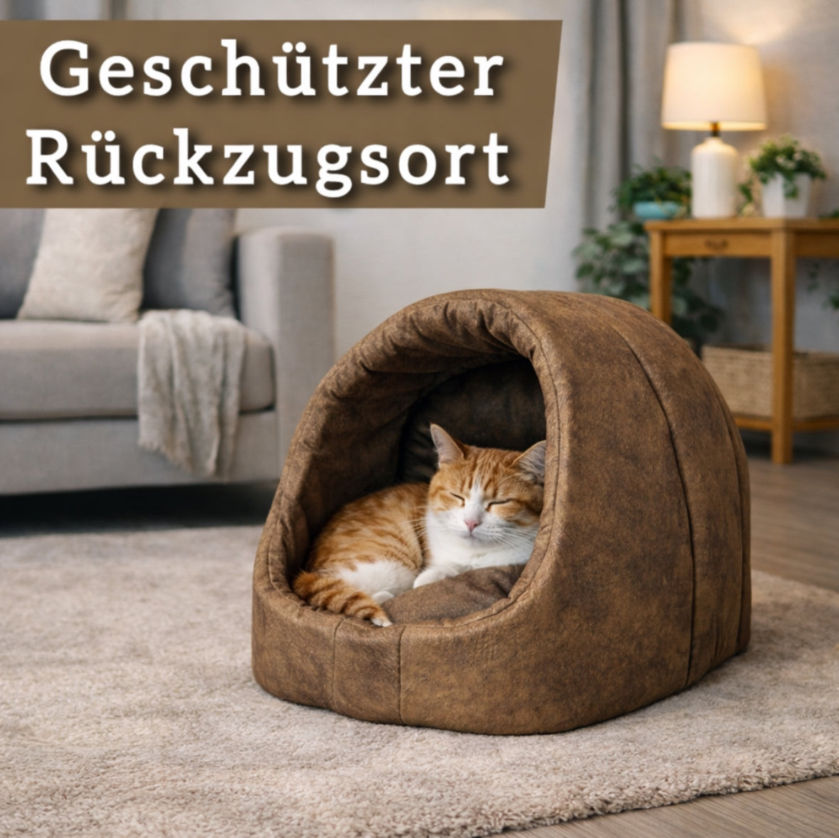 Kuschelhöhle für Katzen (Braun)