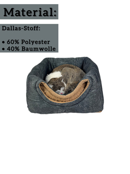 Katzenhöhle als Bett & Sessel in Dunkelgrau