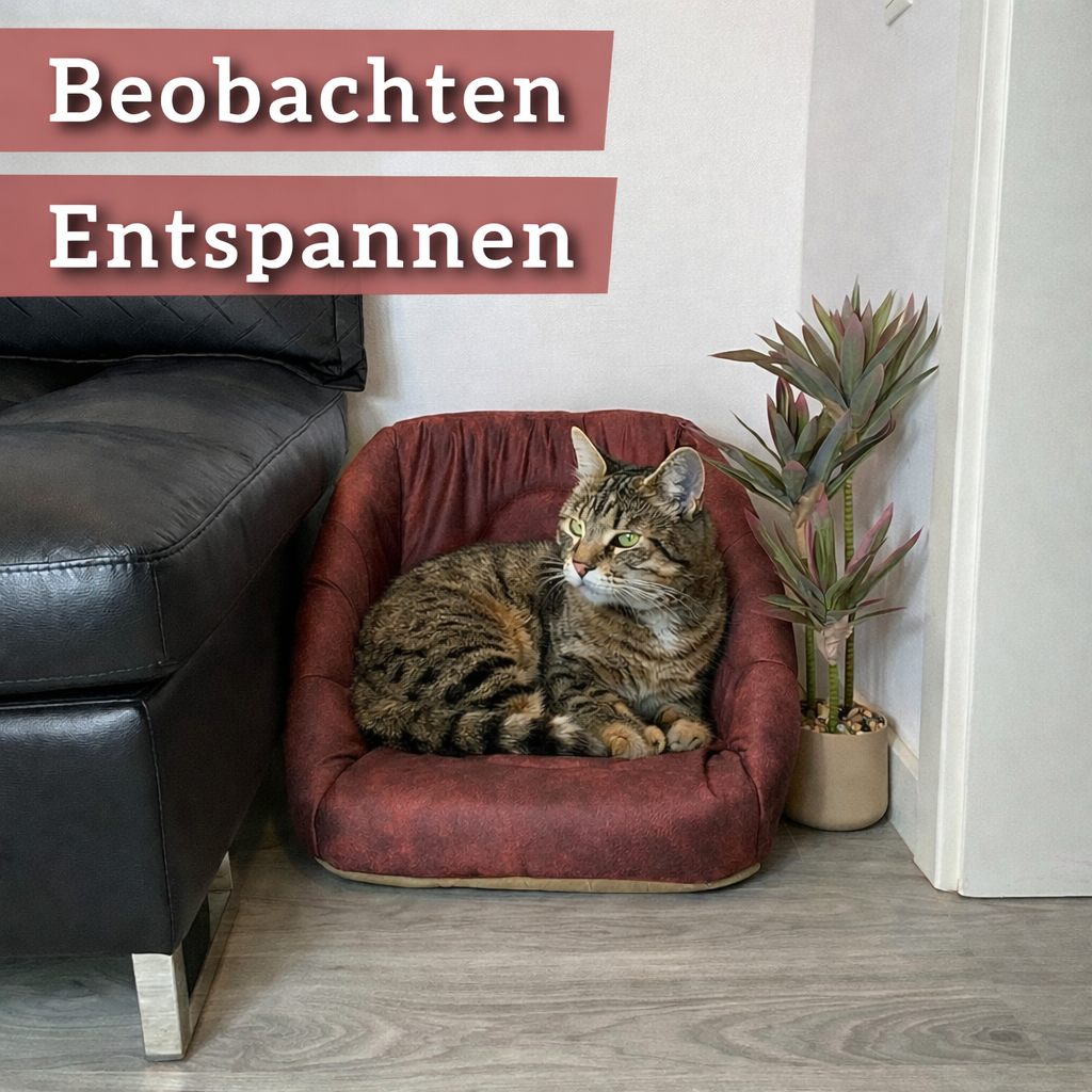 Die 3-in-1 Katzenhöhle, die Katzen lieben - zu jeder Jahreszeit. (Rot)