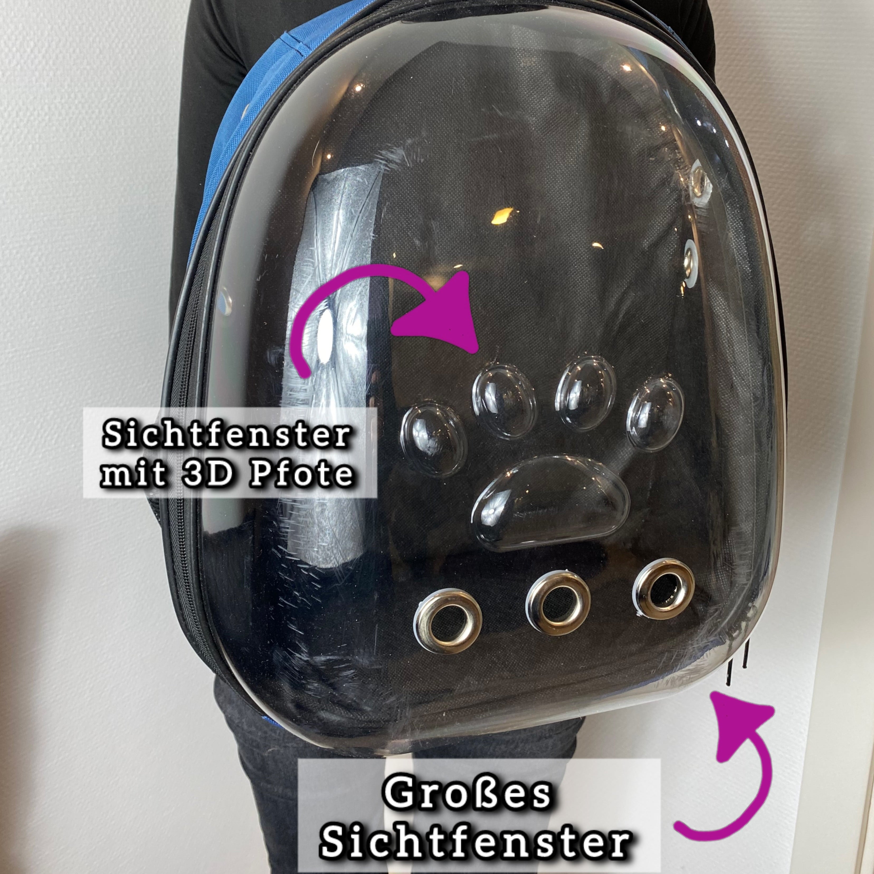 Astronauten-Rucksack für Katzen (Blau)