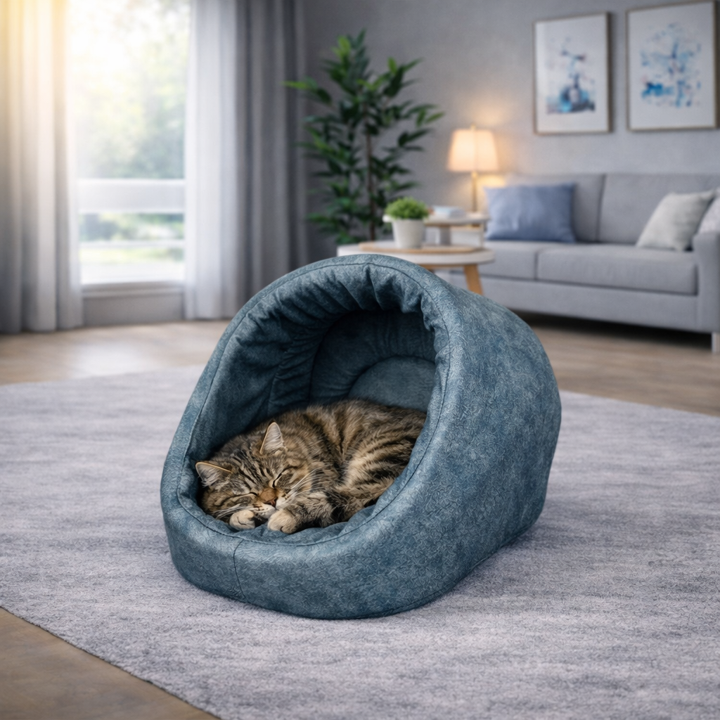 Kuschelhöhle für Katzen (Blau)