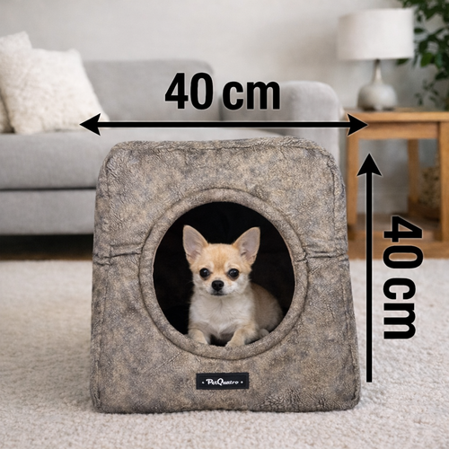 3-in-1 Hundehöhle als Bett & Sessel (Hellbraun)