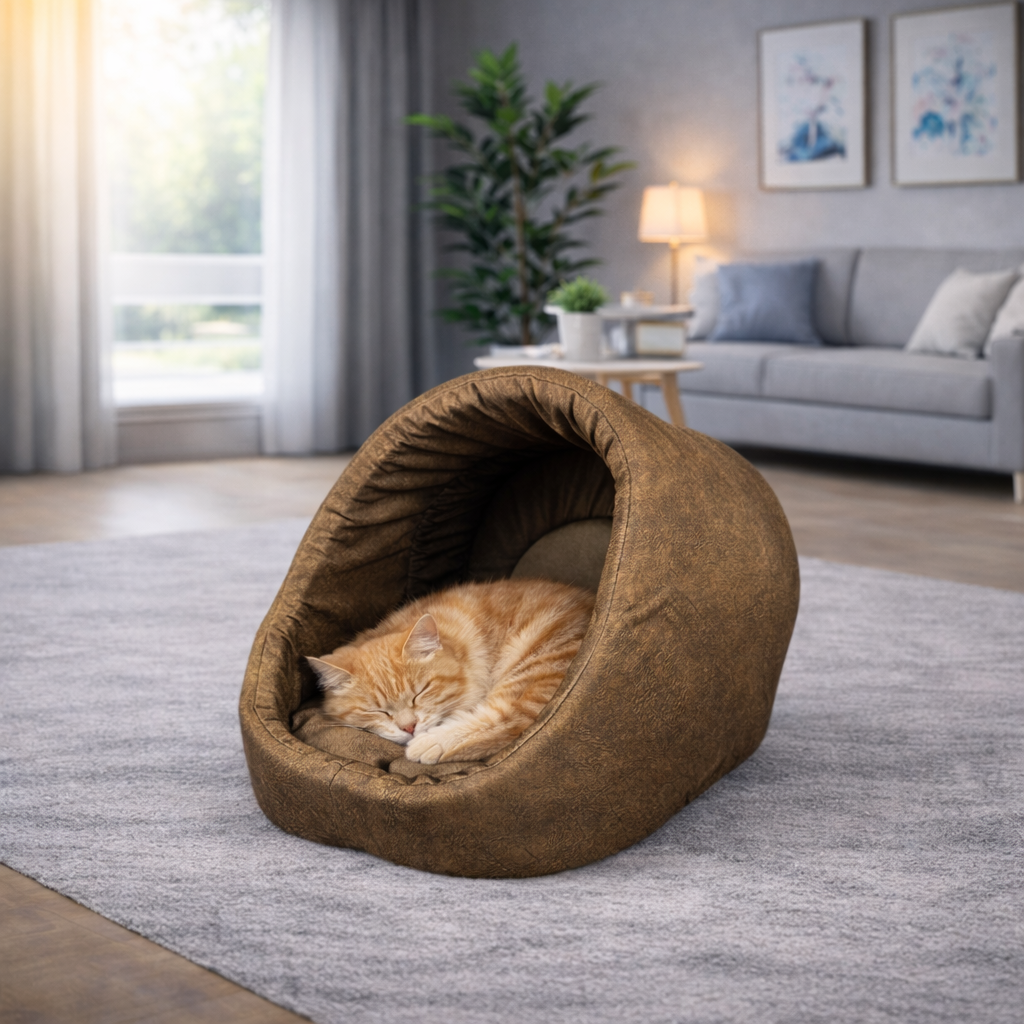 Kuschelhöhle für Katzen (Braun)