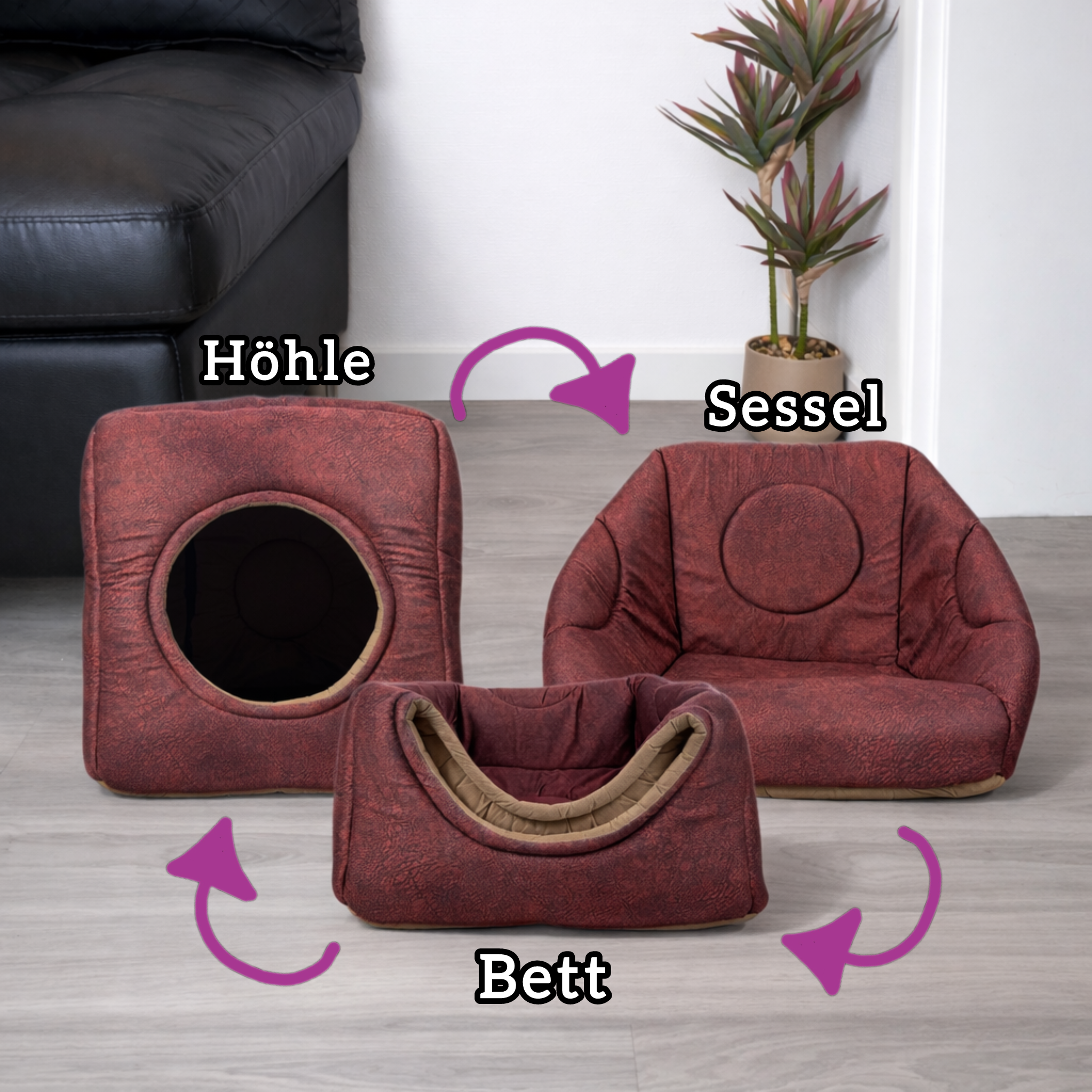 Katzenhöhlen als Bett & Sessel