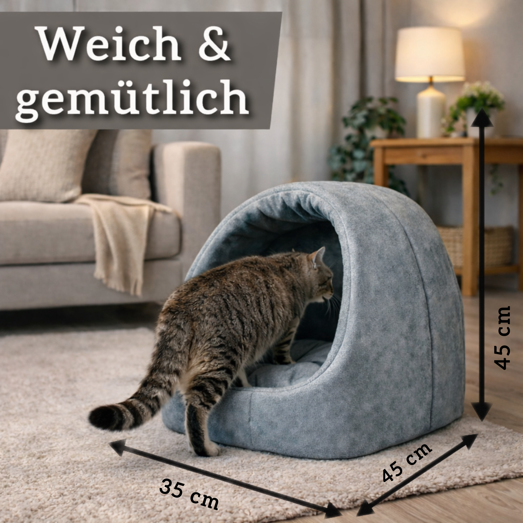 Kuschelhöhle für Katzen (Grau)