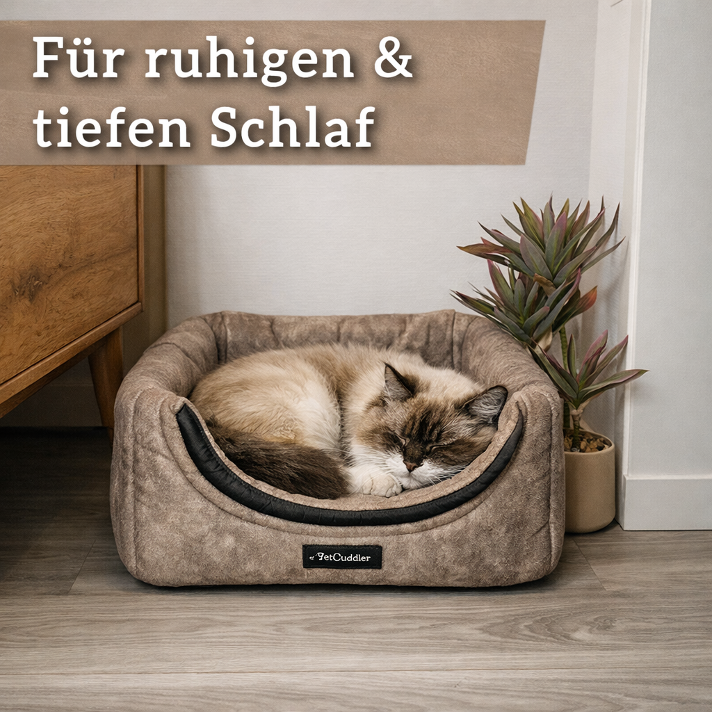 Die 3-in-1 Katzenhöhle, die Katzen lieben - zu jeder Jahreszeit. (Hellbraun)
