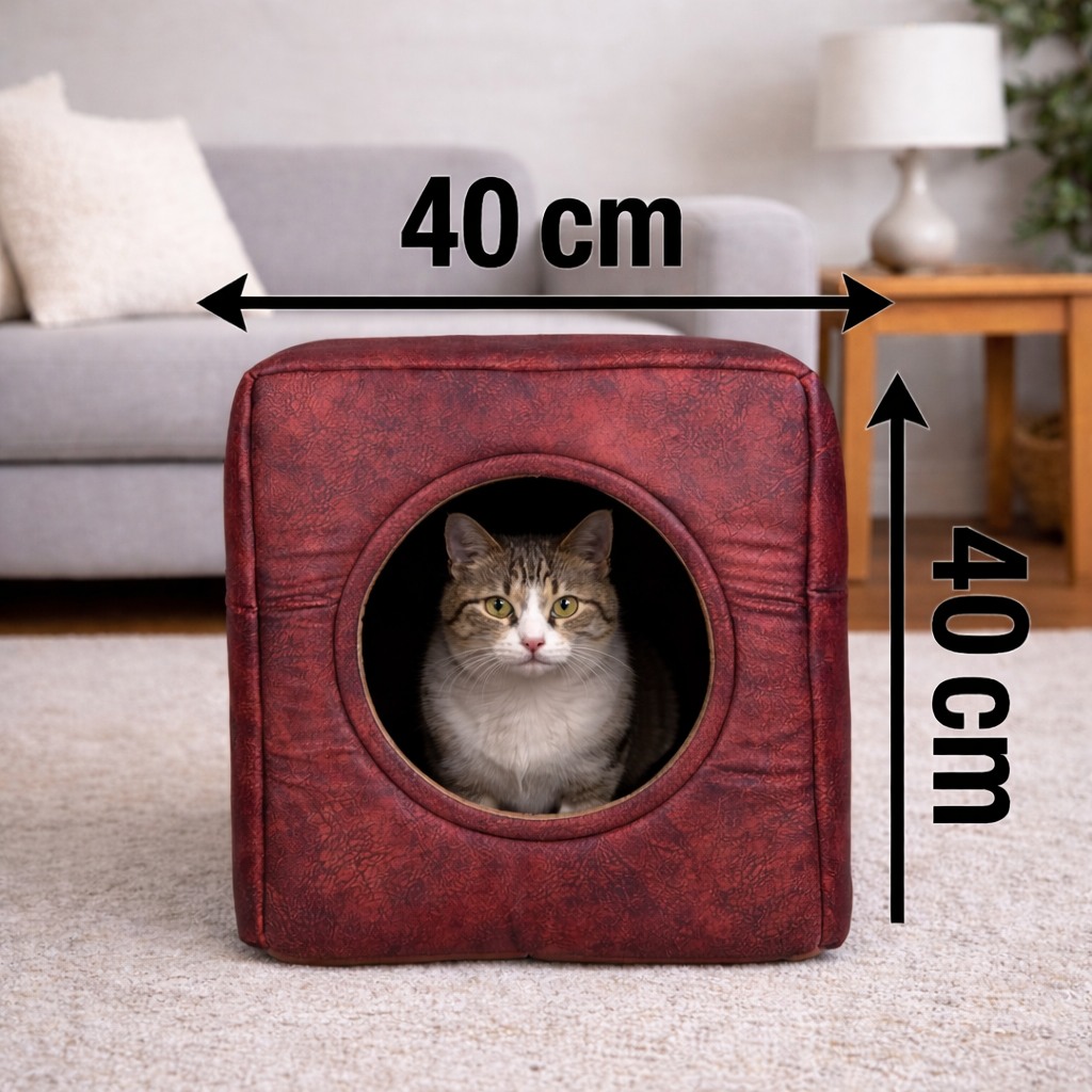 Die 3-in-1 Katzenhöhle, die Katzen lieben - zu jeder Jahreszeit. (Rot)